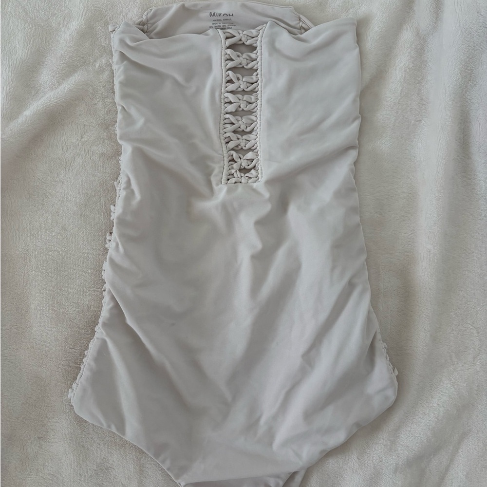 Mikoh Cream Swimsuit with Braided Detail